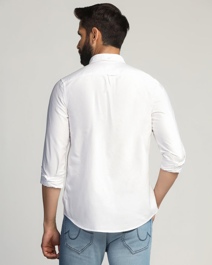 Casual White Solid Shirt - Solly