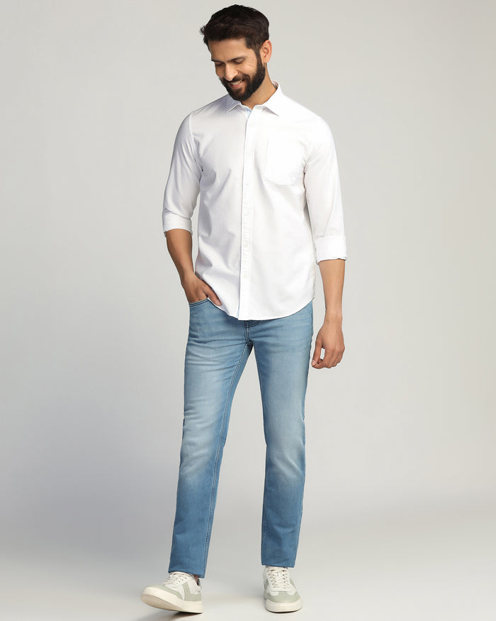 Casual White Solid Shirt - Solly