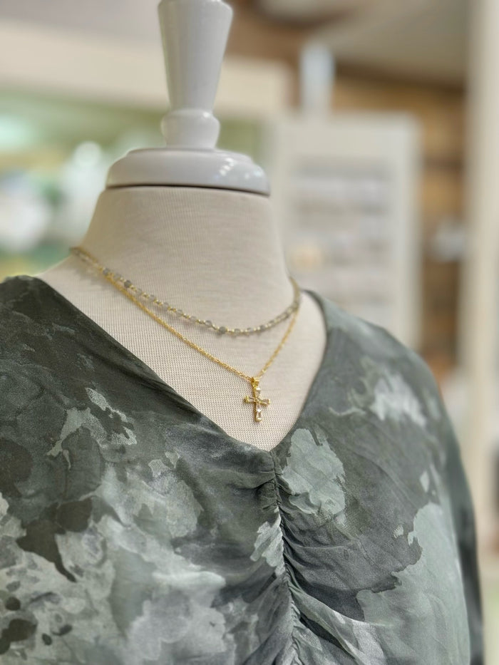 Cleo Crystal Cross Necklace