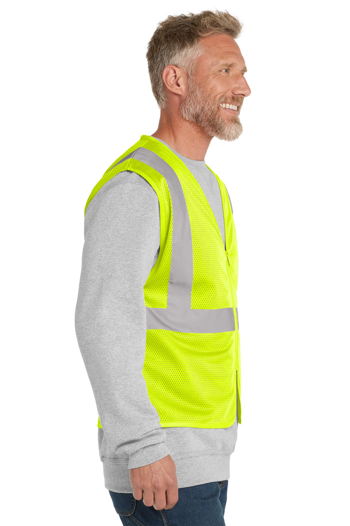 CornerStone® ANSI 107 Class 2 Economy Mesh Zippered Vest | CSV101 - The Lemon Print & Design Studio