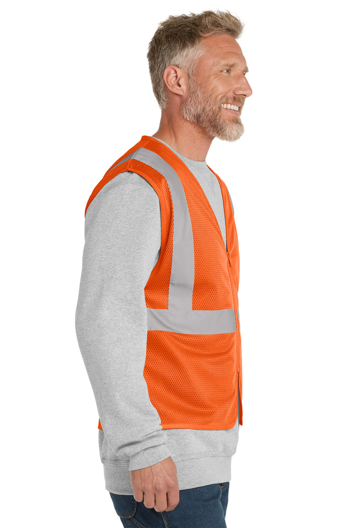 CornerStone® ANSI 107 Class 2 Economy Mesh Zippered Vest | CSV101 - The Lemon Print & Design Studio