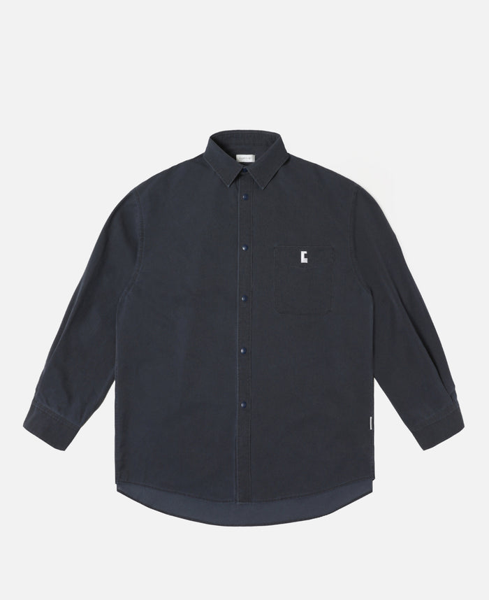 "C"Vintage Effect Cooldots City Uniform L/S Shirt (Navy)