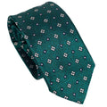 Deep Green 100% Italian Silk Tie with Micro Floral Pattern