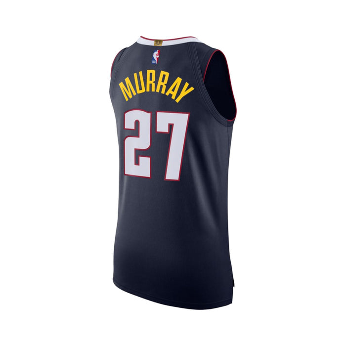 Back view Navy basketball jersey with 'Murray' in yellow and number '27' in white with red outline on a white background