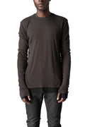 Distressed double layer long sleeve tee, Cold brown