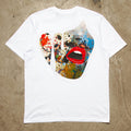 Droplet Face 001 Back Print - Tshirt - White