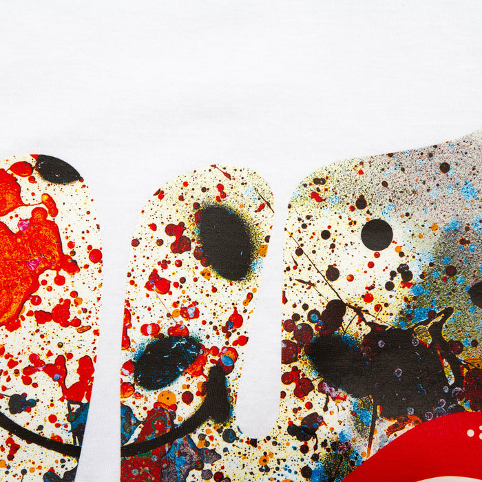 Droplet Face 001 Back Print - Tshirt - White