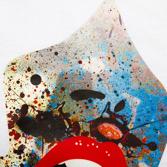 Droplet Face 001 Back Print - Tshirt - White