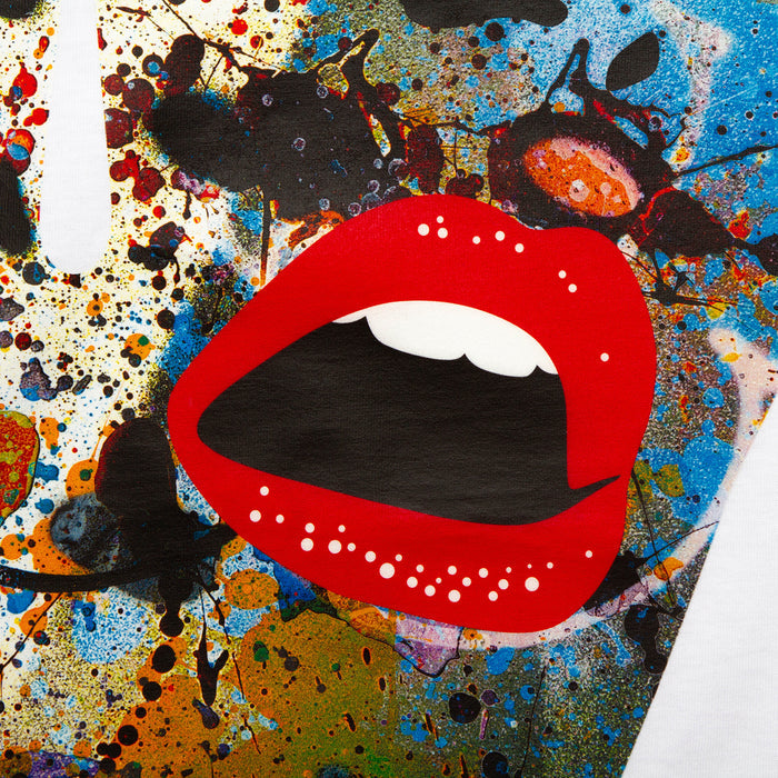 Droplet Face 001 Back Print - Tshirt - White