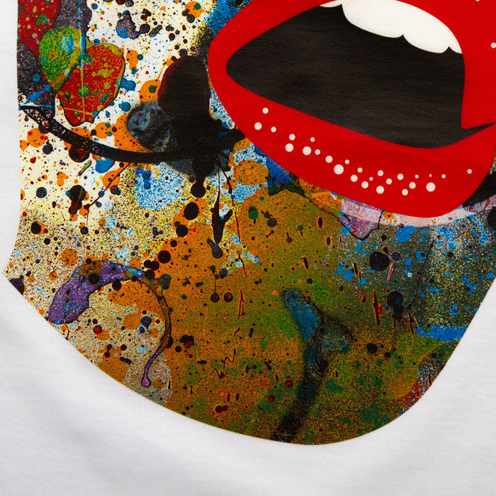 Droplet Face 001 Back Print - Tshirt - White