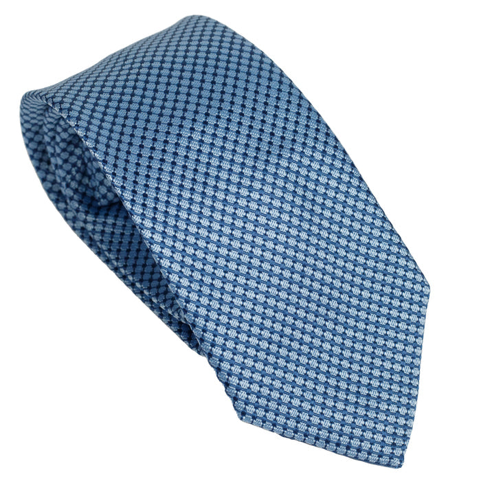 Dusty Blue 100% Italian Silk Tie With Micro Geometric Pattern