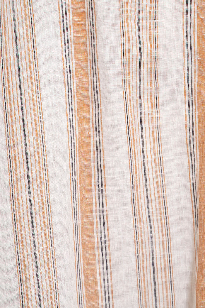Fahed Buttoned Linen Beige Stripes Jellaba
