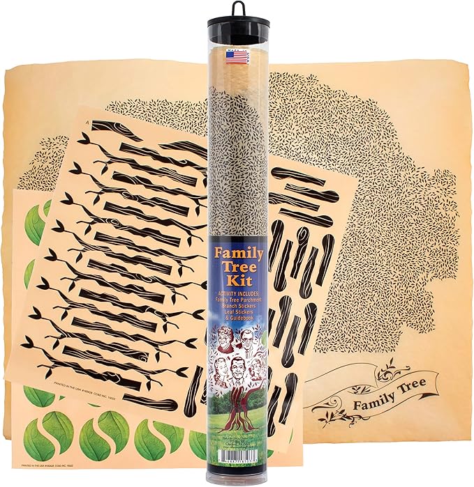 Family Tree Kit in package with contents in background