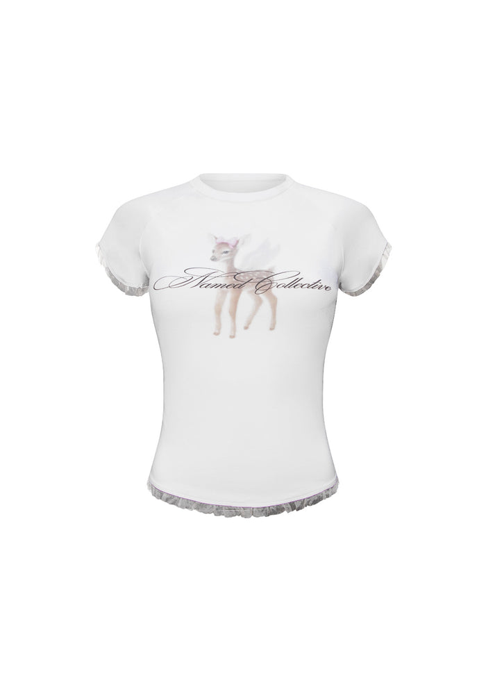 FAWN DEER BABY TEE WHITE