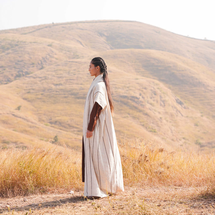 Flavia Brown Long Dress & Jacket Set