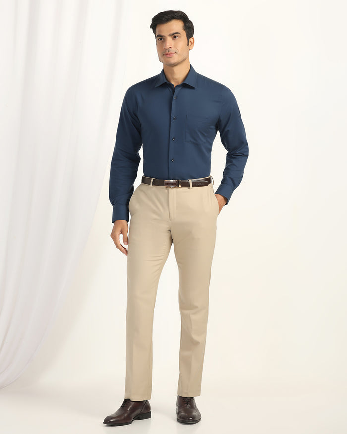 Formal Blue Stripe Shirt - Merlot