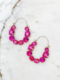 Fuchsia Gem Statement Earrings