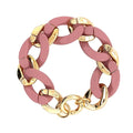 Gold and Pink Chain 7.5" Bracelet