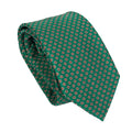 Green 100% Italian Silk Tie with Micro Floral Pattern