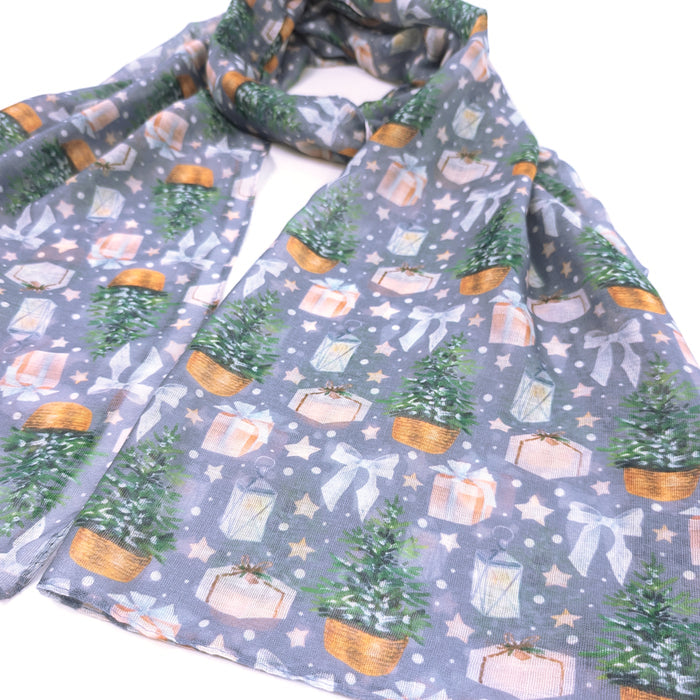 Grey Lanterns Scarf (70x180cm) - Exclusive Design