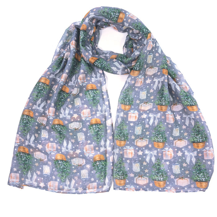 Grey Lanterns Scarf (70x180cm) - Exclusive Design