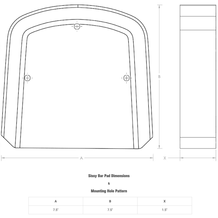 H-D Milwaukee-Eight Touring & Softail Explorer™ LS Sissy Bar Pad CUSTOM *DEPOSIT*