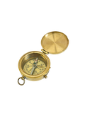 Brass compass on a white background