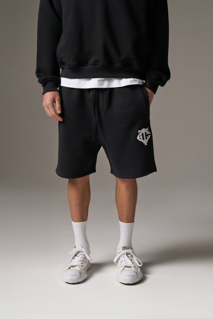 HEAVYWEIGHT MONOGRAM SHORTS - BLACK