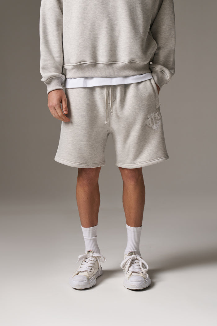 HEAVYWEIGHT MONOGRAM SHORTS - GREY MARL