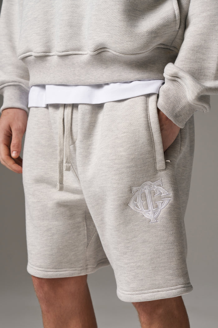 HEAVYWEIGHT MONOGRAM SHORTS - GREY MARL