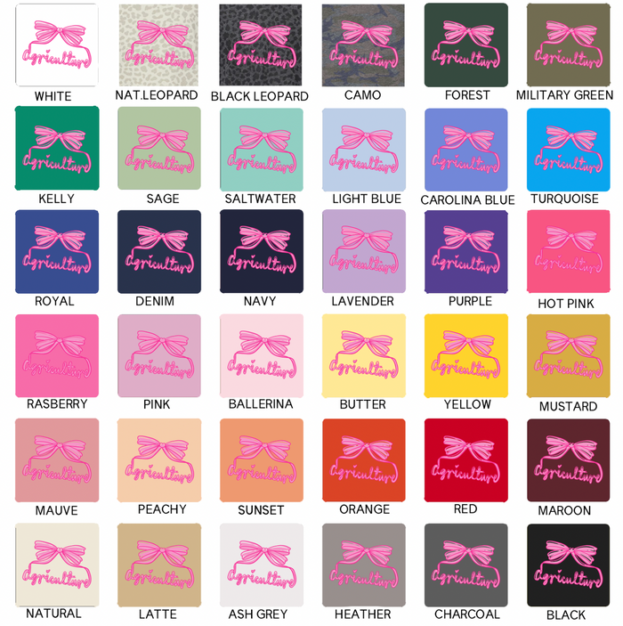 Hot Pink Agriculture Bow– Infant/Toddler/Youth