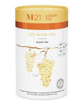 Luxury Tea Ice Wine Tea packaging with grapes on a white background