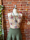 In Bloom Reversible Kantha Halter Top - 100% Cotton - Fair Trade Made - "Plus" Size