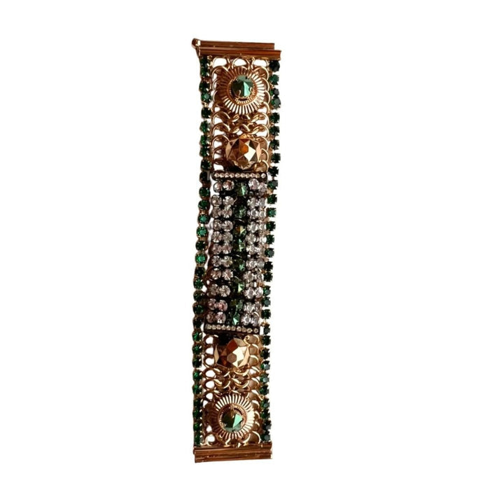 Iosselliani Iosselliani Dirty Crystal Bracelet in Emerald - Runway Catalog