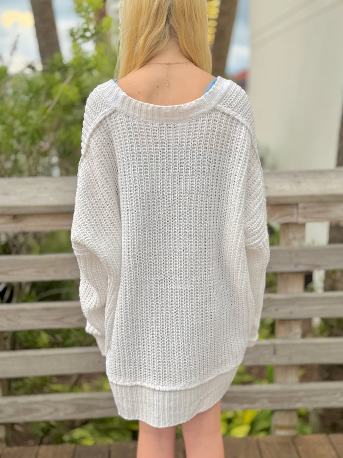 Back of Blair Cardigan in White