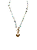 Isabelle Shell Necklace with gemstone-style beads and gold-tone shell charm from Ardor Boutique