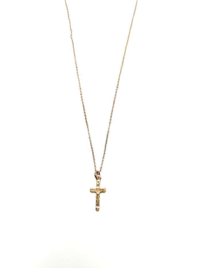 Juliette Cross Necklace in gold on delicate chain from Ardor Boutique
