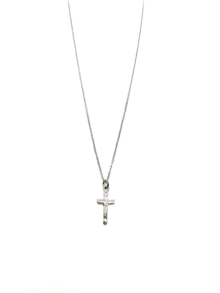 Juliette Cross Necklace in silver on delicate chain from Ardor Boutique