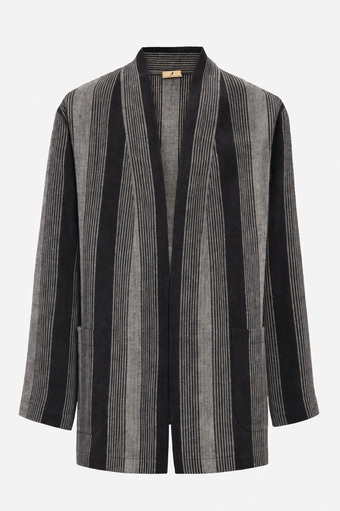 Khaled Linen Black & Grey Jacket