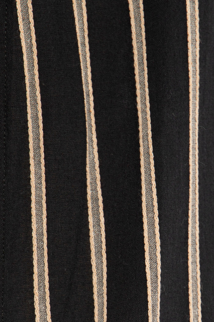 Khaled Linen Black Striped Jacket