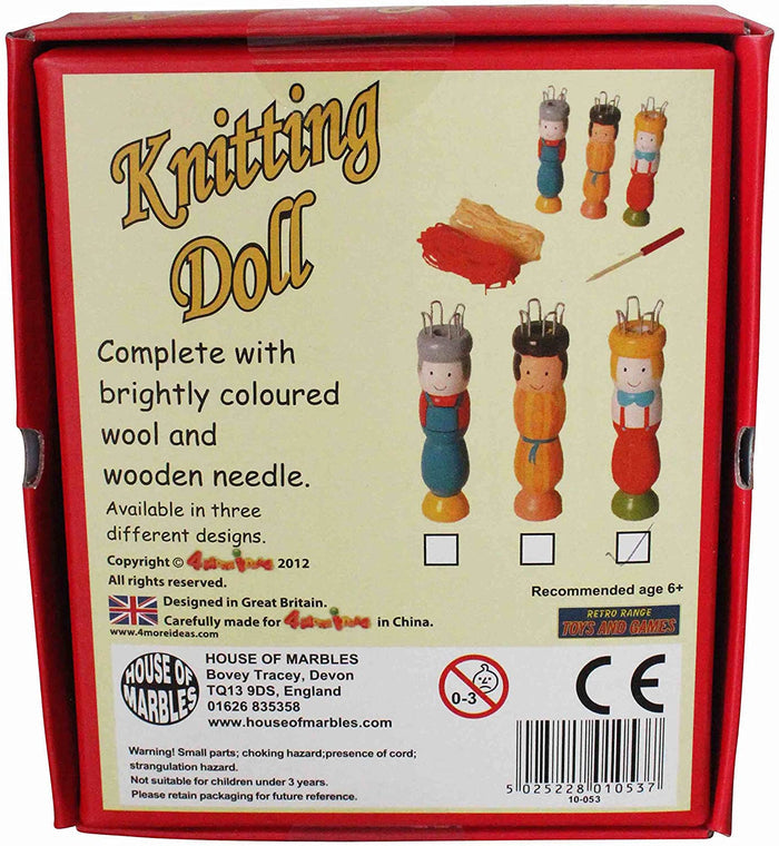 Knitting doll kit box back cover
