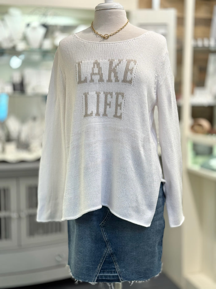 Lake Life Knit Sweater in Ivory