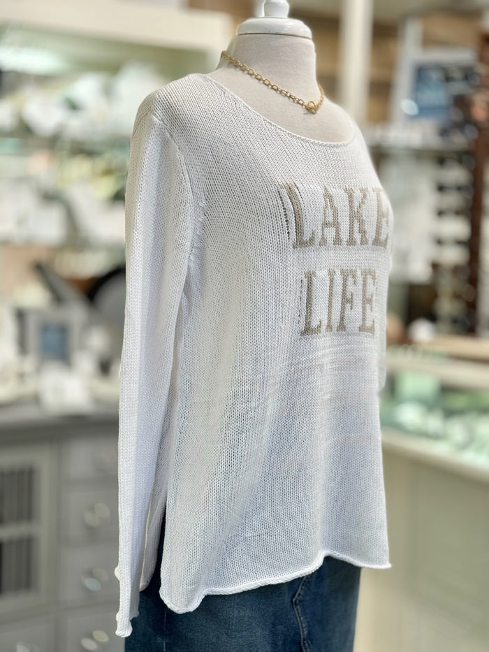 Lake Life Knit Sweater in Ivory