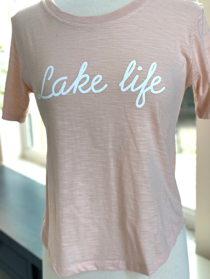 Pink lake life tee
