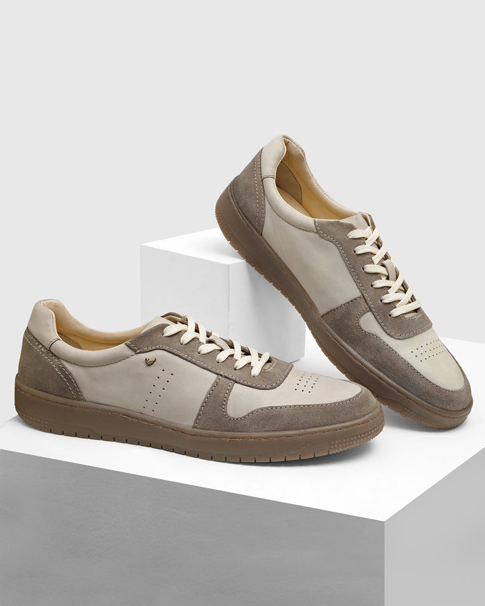 Leather Brown Solid Sneakers - Venice