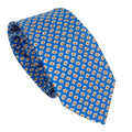 Light Blue 100% Italian Silk Tie With Whimsical Bold Floral Pattern