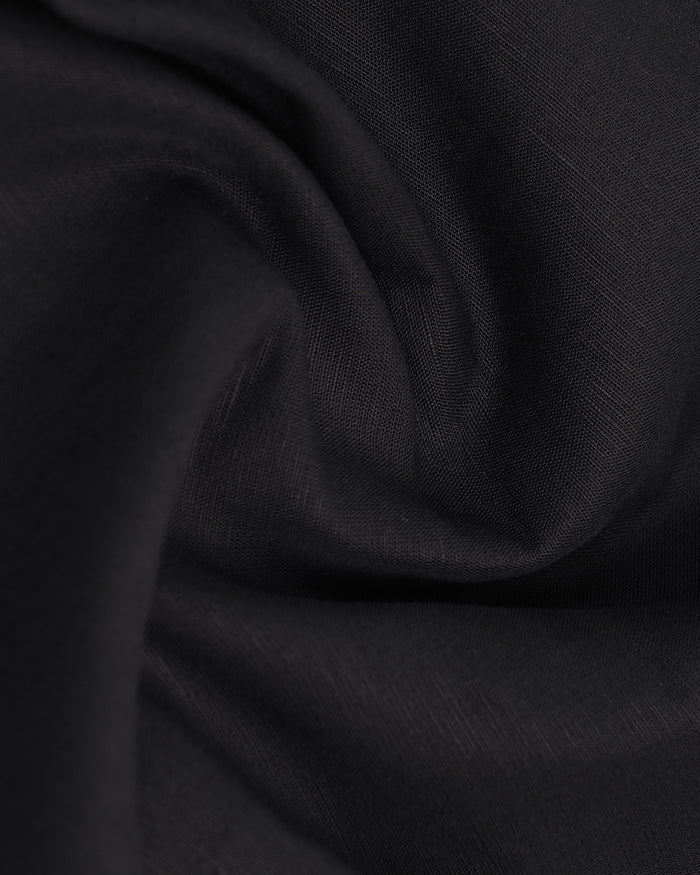 Linen Casual Half Sleeve Black Solid Shirt - salmon
