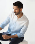 Linen Casual Navy Printed Shirt - Rayen