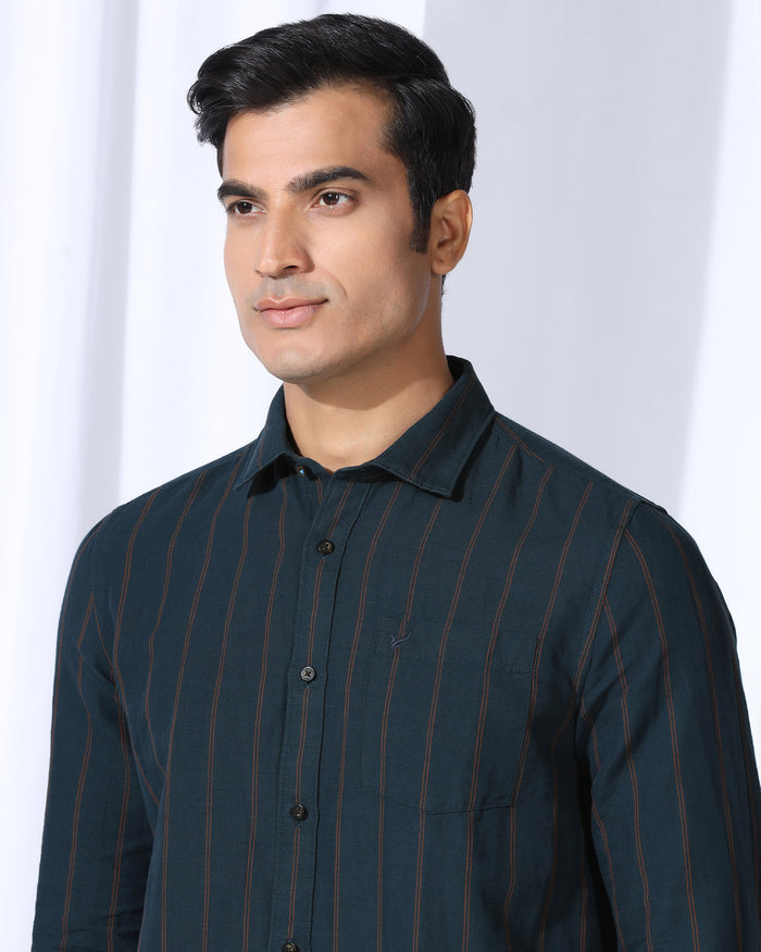 Linen Casual Navy Stripe Shirt - Darcom