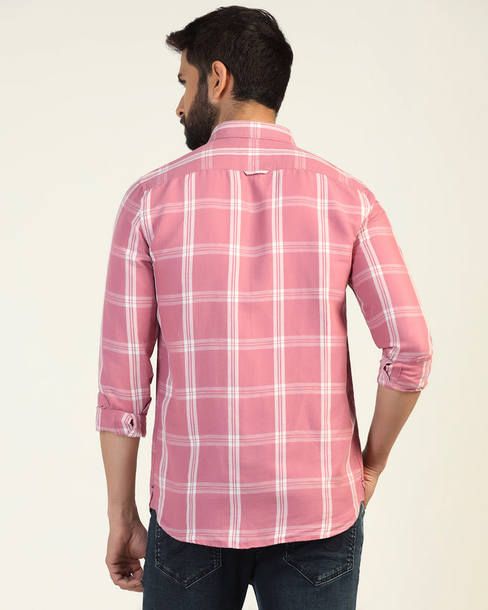 Linen Casual Pink Check Shirt - Yori